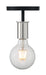 Semi Flush Nuvo 60-7353 Ryder - 1 Light - Semi Flush Fixture - Black Finish with Polished Nickel Sockets Nuvo