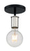 Semi Flush Nuvo 60-7353 Ryder - 1 Light - Semi Flush Fixture - Black Finish with Polished Nickel Sockets Nuvo