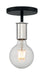 Semi Flush Nuvo 60-7353 Ryder - 1 Light - Semi Flush Fixture - Black Finish with Polished Nickel Sockets Nuvo