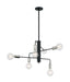 Chandelier Nuvo 60-7354 Ryder - 6 Light - Chandelier Fixture - Black Finish with Polished Nickel Sockets Nuvo