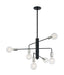 Chandelier Nuvo 60-7354 Ryder - 6 Light - Chandelier Fixture - Black Finish with Polished Nickel Sockets Nuvo