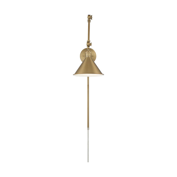 Sconce Nuvo 60-7361 Delancey Swing Arm Lamp - Burnished Brass with Switch Nuvo
