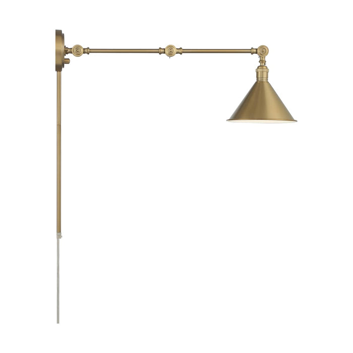 Sconce Nuvo 60-7361 Delancey Swing Arm Lamp - Burnished Brass with Switch Nuvo