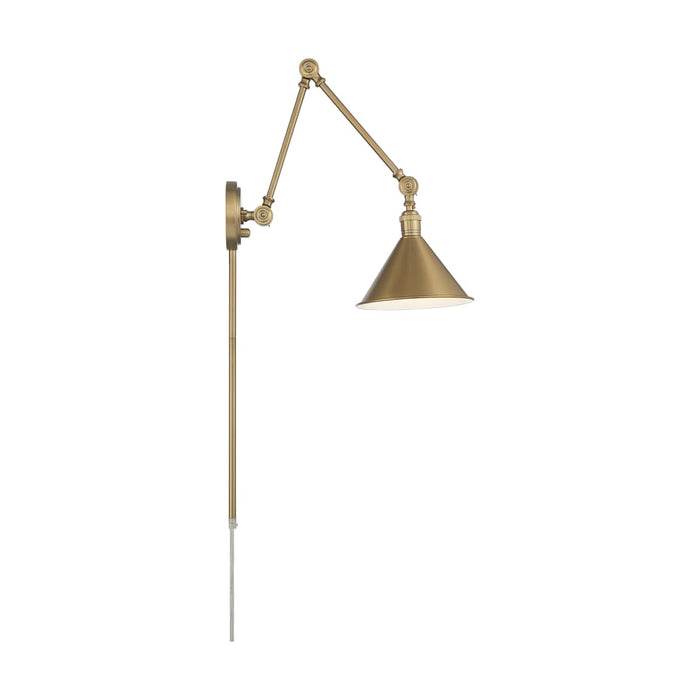 Sconce Nuvo 60-7361 Delancey Swing Arm Lamp - Burnished Brass with Switch Nuvo