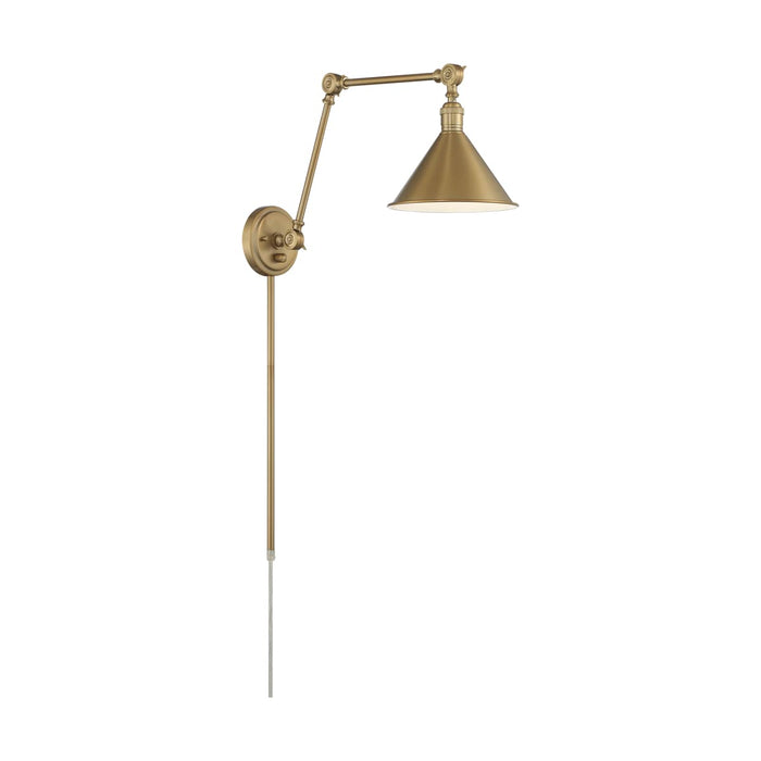 Sconce Nuvo 60-7361 Delancey Swing Arm Lamp - Burnished Brass with Switch Nuvo