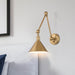 Sconce Nuvo 60-7361 Delancey Swing Arm Lamp - Burnished Brass with Switch Nuvo