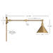 Sconce Nuvo 60-7361 Delancey Swing Arm Lamp - Burnished Brass with Switch Nuvo
