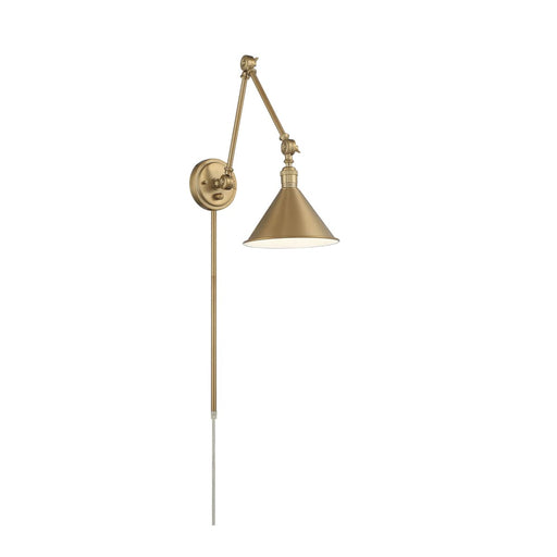 Sconce Nuvo 60-7361 Delancey Swing Arm Lamp - Burnished Brass with Switch Nuvo