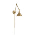 Sconce Nuvo 60-7361 Delancey Swing Arm Lamp - Burnished Brass with Switch Nuvo