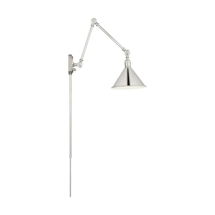 Sconce Nuvo 60-7362 Delancey Swing Arm Lamp - Polished Nickel with Switch - Polished Nickel Finish Nuvo