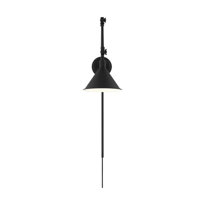 Sconce Nuvo 60-7363 Delancey Swing Arm Lamp - Matte Black with Switch Nuvo