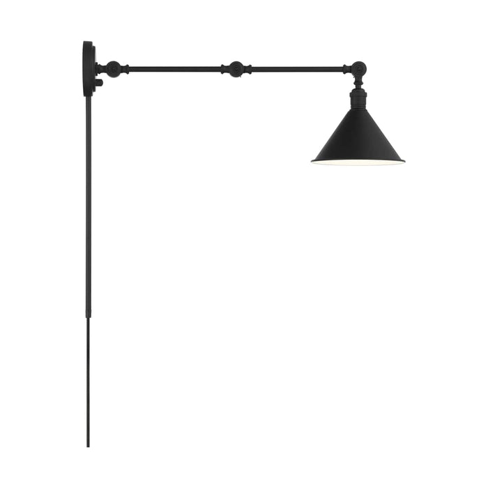 Sconce Nuvo 60-7363 Delancey Swing Arm Lamp - Matte Black with Switch Nuvo