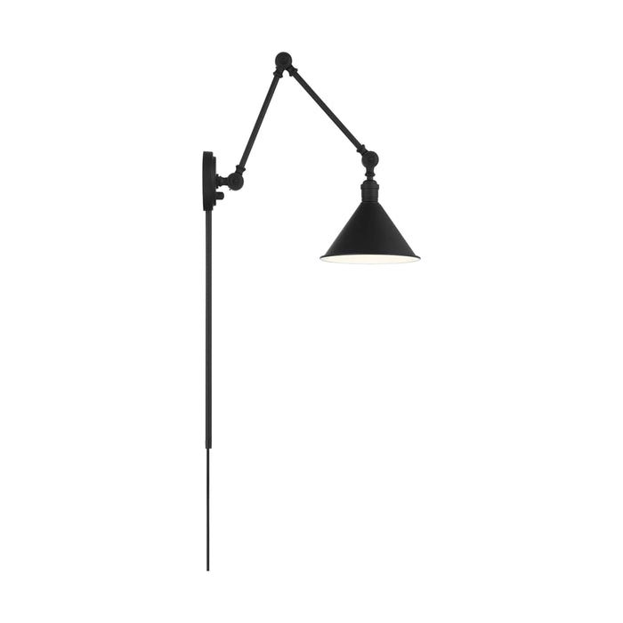 Sconce Nuvo 60-7363 Delancey Swing Arm Lamp - Matte Black with Switch Nuvo