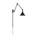 Sconce Nuvo 60-7363 Delancey Swing Arm Lamp - Matte Black with Switch Nuvo