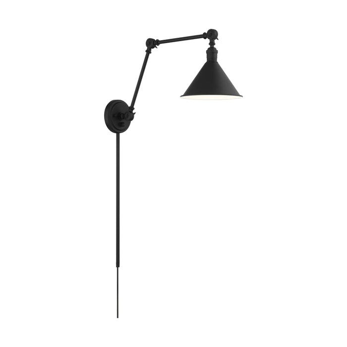 Sconce Nuvo 60-7363 Delancey Swing Arm Lamp - Matte Black with Switch Nuvo