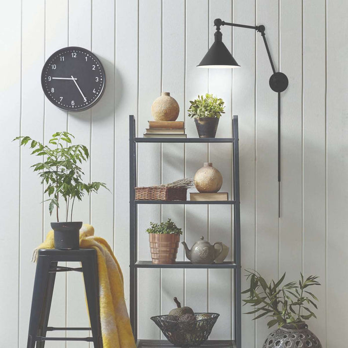 Sconce Nuvo 60-7363 Delancey Swing Arm Lamp - Matte Black with Switch Nuvo