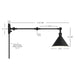 Sconce Nuvo 60-7363 Delancey Swing Arm Lamp - Matte Black with Switch Nuvo