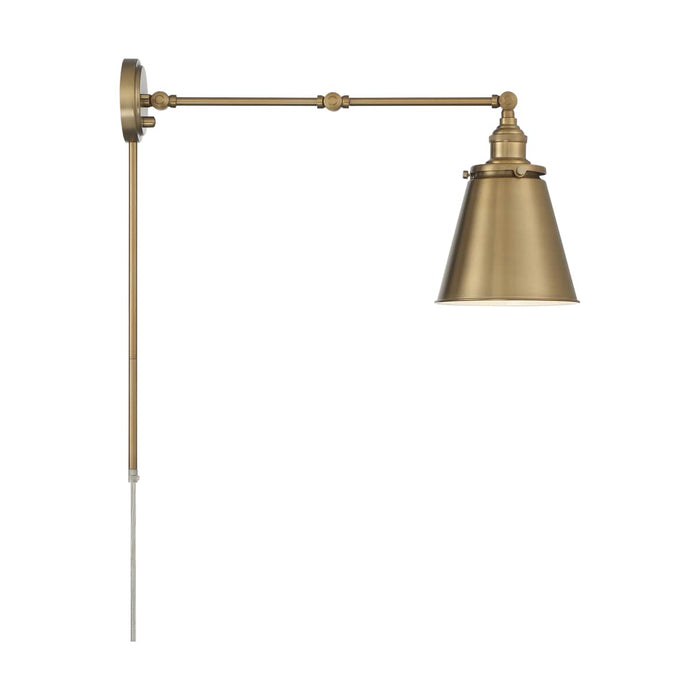 Sconce Nuvo 60-7367 Bayard Swing Arm Lamp - Burnished Brass with Switch Nuvo