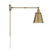 Sconce Nuvo 60-7367 Bayard Swing Arm Lamp - Burnished Brass with Switch Nuvo