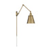Sconce Nuvo 60-7367 Bayard Swing Arm Lamp - Burnished Brass with Switch Nuvo