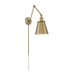 Sconce Nuvo 60-7367 Bayard Swing Arm Lamp - Burnished Brass with Switch Nuvo