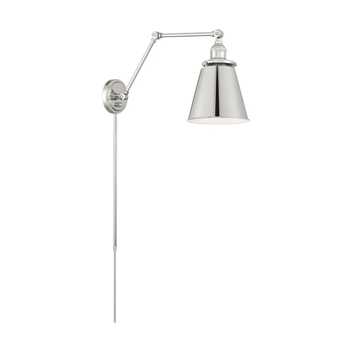 Sconce Nuvo 60-7368 Bayard Swing Arm Lamp - Polished Nickel with Switch - Polished Nickel Finish Nuvo