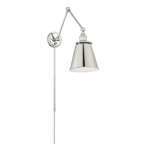 Sconce Nuvo 60-7368 Bayard Swing Arm Lamp - Polished Nickel with Switch - Polished Nickel Finish Nuvo