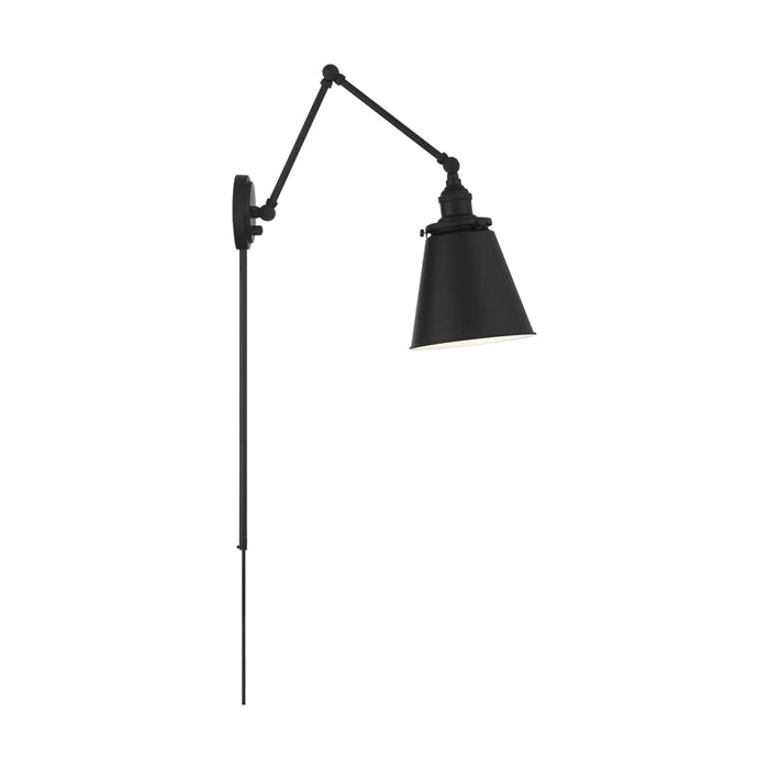 Sconce Nuvo 60-7369 Bayard Swing Arm Lamp - Matte Black with Switch Nuvo