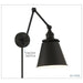 Sconce Nuvo 60-7369 Bayard Swing Arm Lamp - Matte Black with Switch Nuvo