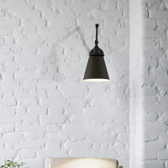 Sconce Nuvo 60-7369 Bayard Swing Arm Lamp - Matte Black with Switch Nuvo