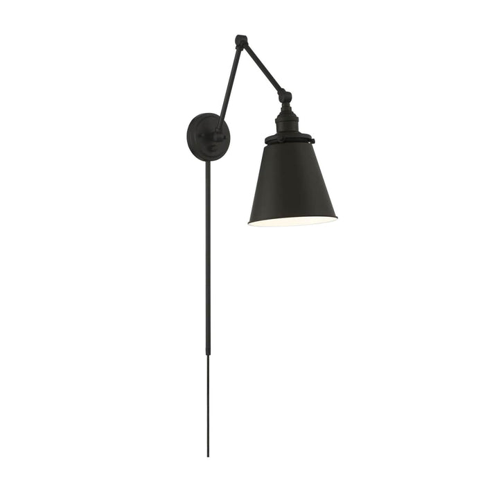 Sconce Nuvo 60-7369 Bayard Swing Arm Lamp - Matte Black with Switch Nuvo