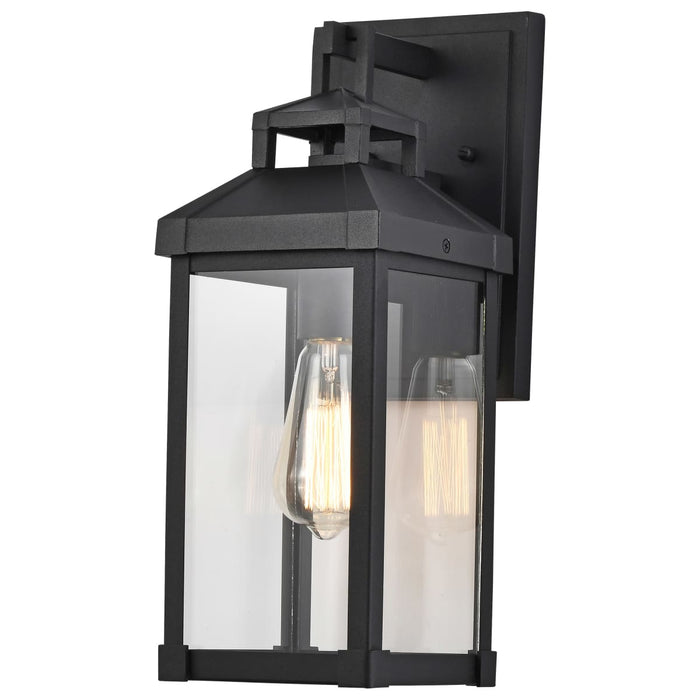 Wall Lantern Nuvo 60-7371 Corning - 1 Light Medium Wall Lantern - Matte Black with Clear Glass Nuvo