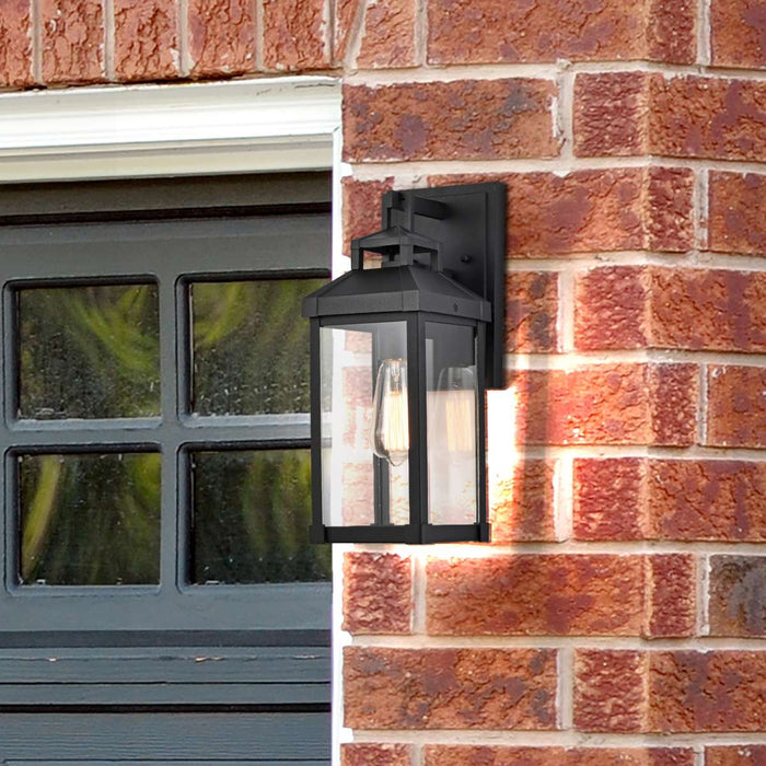 Wall Lantern Nuvo 60-7371 Corning - 1 Light Medium Wall Lantern - Matte Black with Clear Glass Nuvo