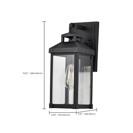 Wall Lantern Nuvo 60-7371 Corning - 1 Light Medium Wall Lantern - Matte Black with Clear Glass Nuvo