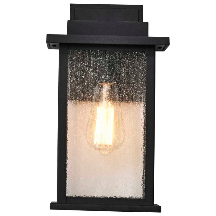 Wall Lantern Nuvo 60-7375 Sullivan - 1 Light Medium Wall Lantern - Matte Black with Clear Seeded Glass Nuvo