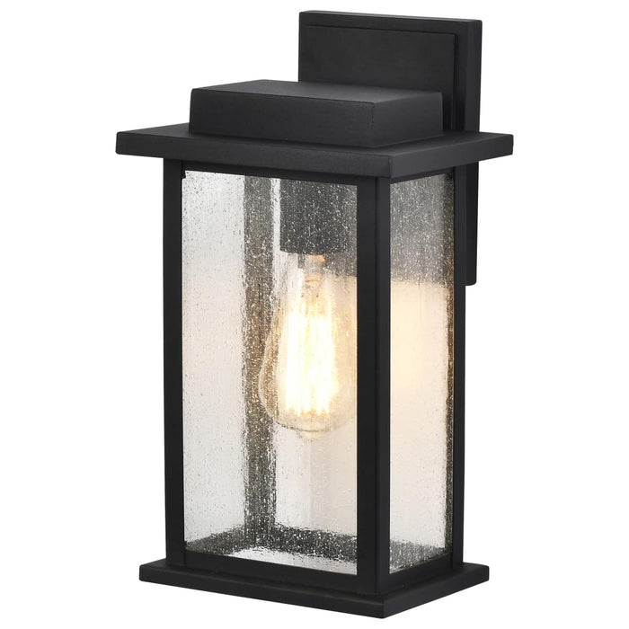 Wall Lantern Nuvo 60-7375 Sullivan - 1 Light Medium Wall Lantern - Matte Black with Clear Seeded Glass Nuvo