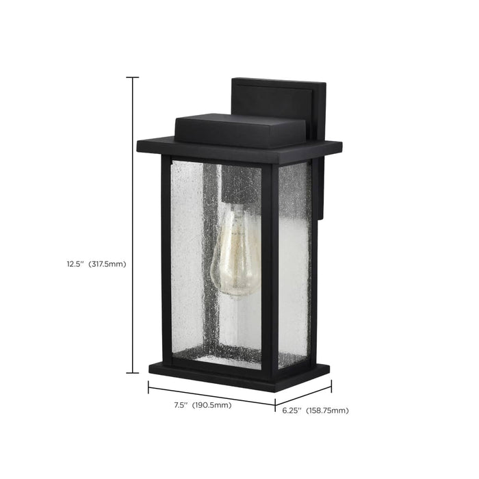 Wall Lantern Nuvo 60-7375 Sullivan - 1 Light Medium Wall Lantern - Matte Black with Clear Seeded Glass Nuvo