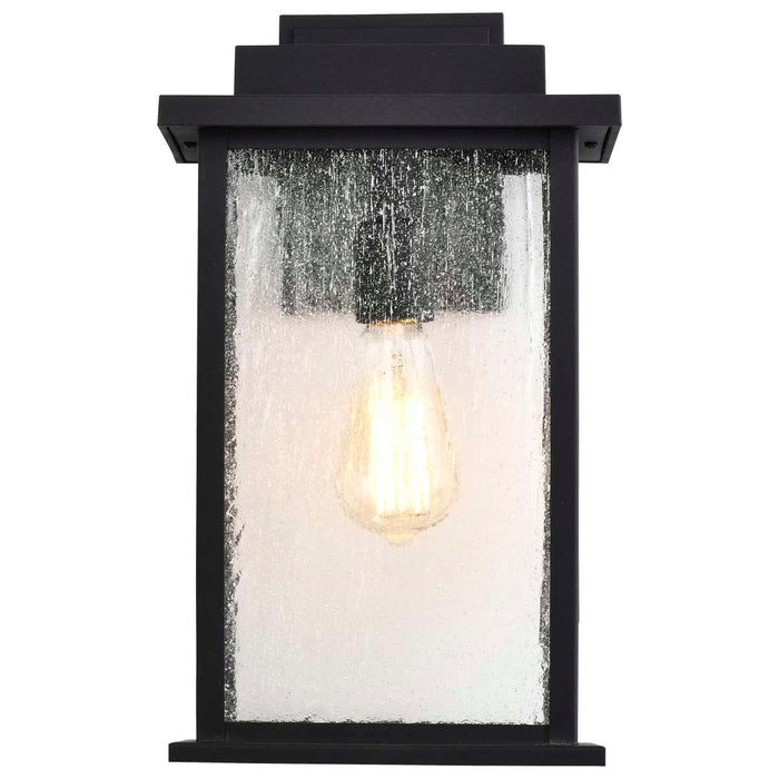 Wall Lantern Nuvo 60-7376 Sullivan - 1 Light Large Wall Lantern - Matte Black with Clear Seeded Glass Nuvo