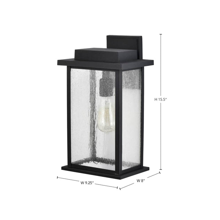 Wall Lantern Nuvo 60-7376 Sullivan - 1 Light Large Wall Lantern - Matte Black with Clear Seeded Glass Nuvo