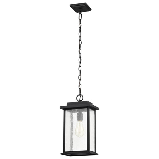 Hanging Lantern Nuvo 60-7377 Sullivan Collection Outdoor 16 inch Hanging Light - Matte Black Finish with Clear Seeded Glass Nuvo