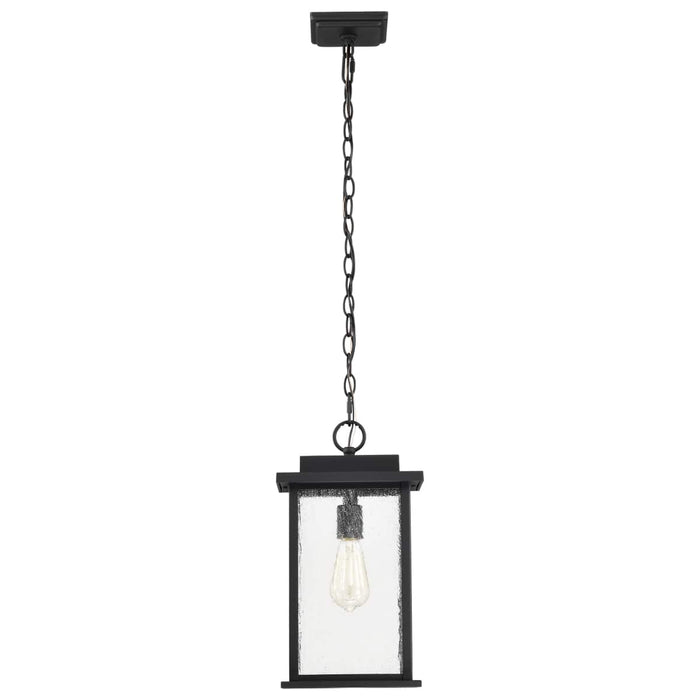Hanging Lantern Nuvo 60-7377 Sullivan Collection Outdoor 16 inch Hanging Light - Matte Black Finish with Clear Seeded Glass Nuvo