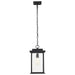 Hanging Lantern Nuvo 60-7377 Sullivan Collection Outdoor 16 inch Hanging Light - Matte Black Finish with Clear Seeded Glass Nuvo
