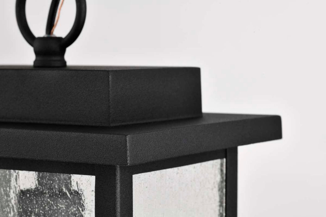 Hanging Lantern Nuvo 60-7377 Sullivan Collection Outdoor 16 inch Hanging Light - Matte Black Finish with Clear Seeded Glass Nuvo