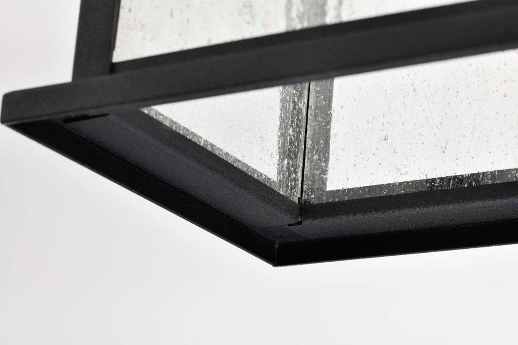 Hanging Lantern Nuvo 60-7377 Sullivan Collection Outdoor 16 inch Hanging Light - Matte Black Finish with Clear Seeded Glass Nuvo