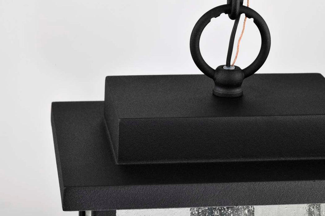 Hanging Lantern Nuvo 60-7377 Sullivan Collection Outdoor 16 inch Hanging Light - Matte Black Finish with Clear Seeded Glass Nuvo