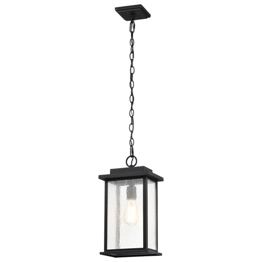 Hanging Lantern Nuvo 60-7377 Sullivan Collection Outdoor 16 inch Hanging Light - Matte Black Finish with Clear Seeded Glass Nuvo