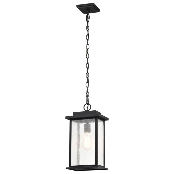 Hanging Lantern Nuvo 60-7377 Sullivan Collection Outdoor 16 inch Hanging Light - Matte Black Finish with Clear Seeded Glass Nuvo
