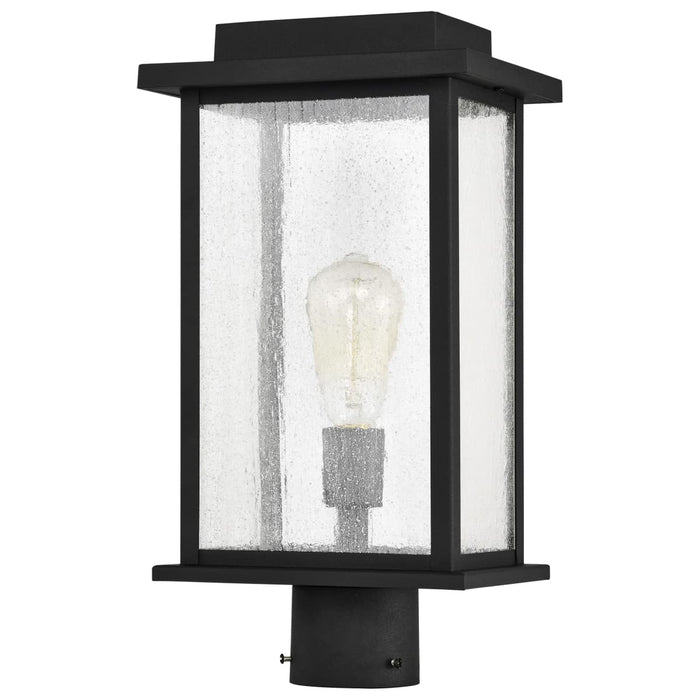 Post Lantern Nuvo 60-7378 Sullivan Collection Outdoor 17 inch Post Light Pole Lantern - Matte Black Finish with Clear Seeded Glass Nuvo