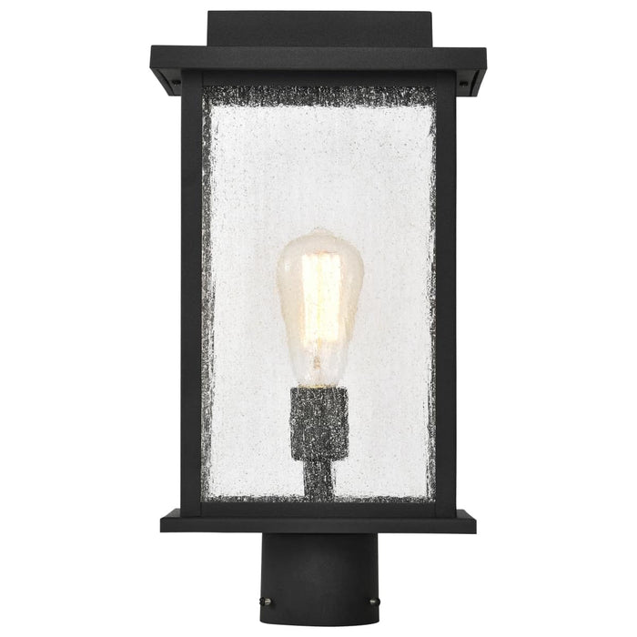 Post Lantern Nuvo 60-7378 Sullivan Collection Outdoor 17 inch Post Light Pole Lantern - Matte Black Finish with Clear Seeded Glass Nuvo