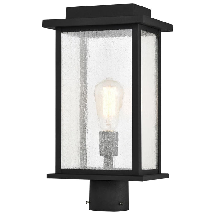 Post Lantern Nuvo 60-7378 Sullivan Collection Outdoor 17 inch Post Light Pole Lantern - Matte Black Finish with Clear Seeded Glass Nuvo
